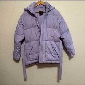 Abercrombie Lavender Puffer Jacket with Belt